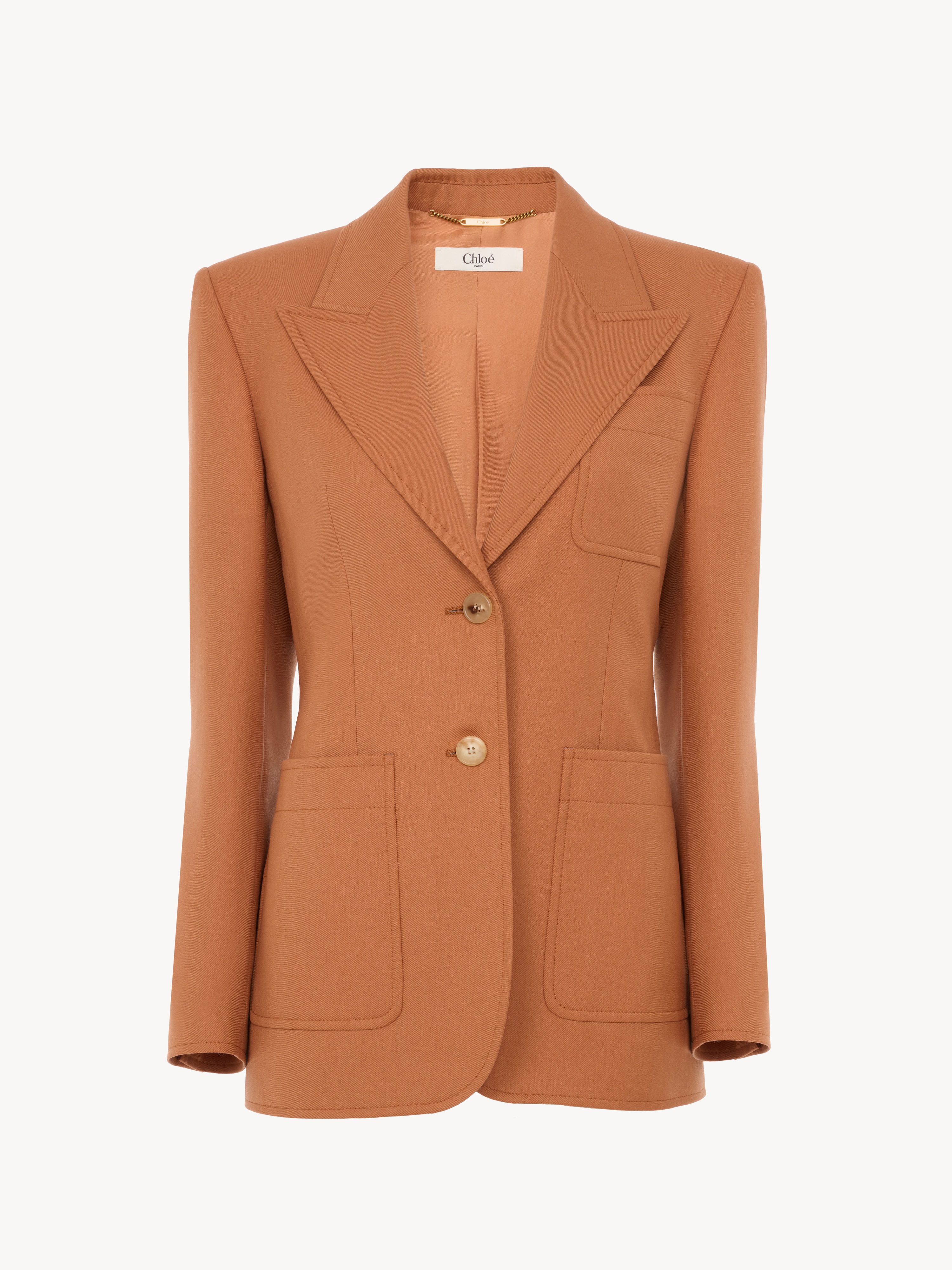 High-rise flared trousers in wool gabardine - NaN