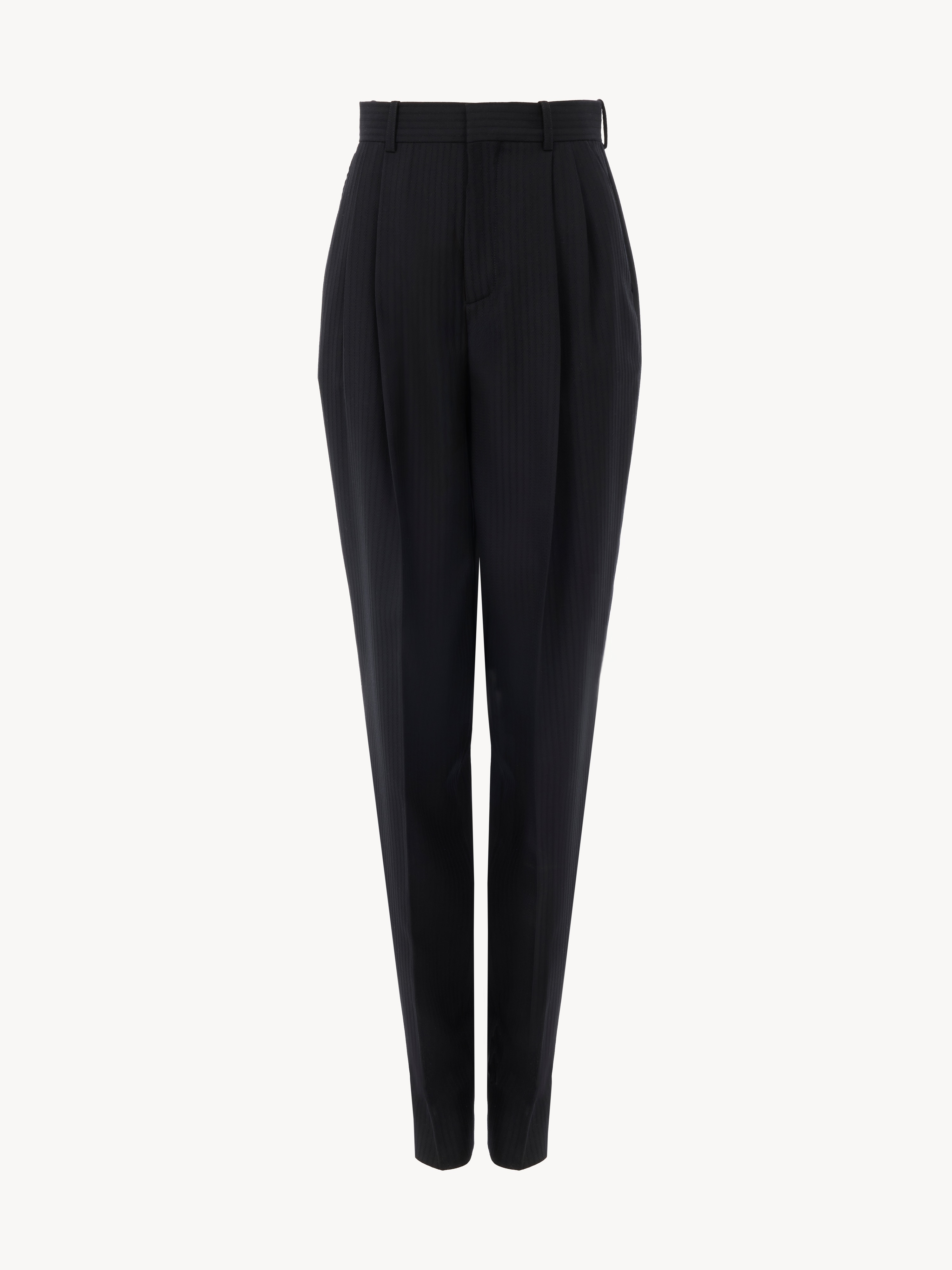 Chaqueta Spencer cropped con doble botonadura de lana de rayas - NaN