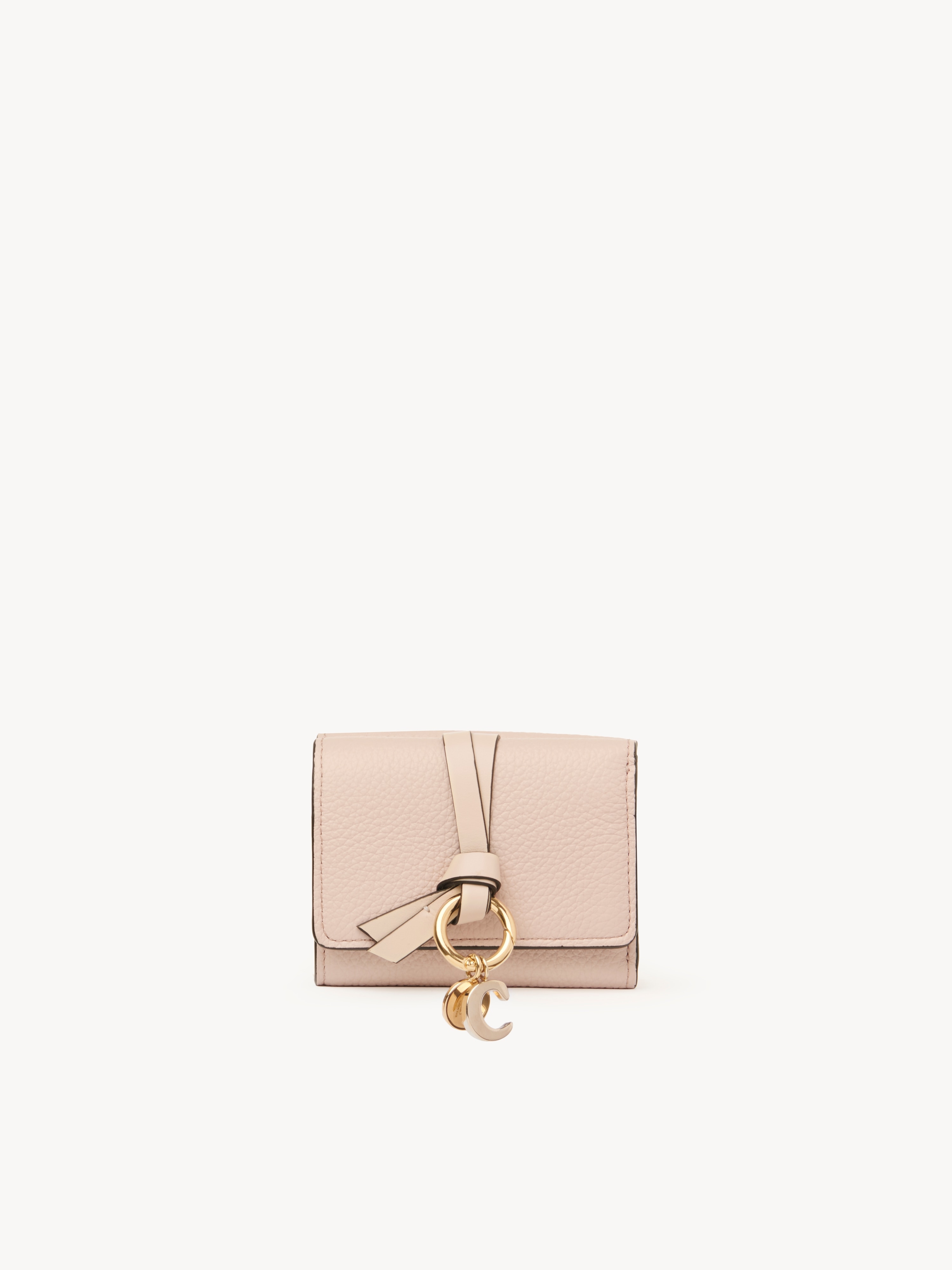 Alphabet zipped long wallet in grained leather - NaN