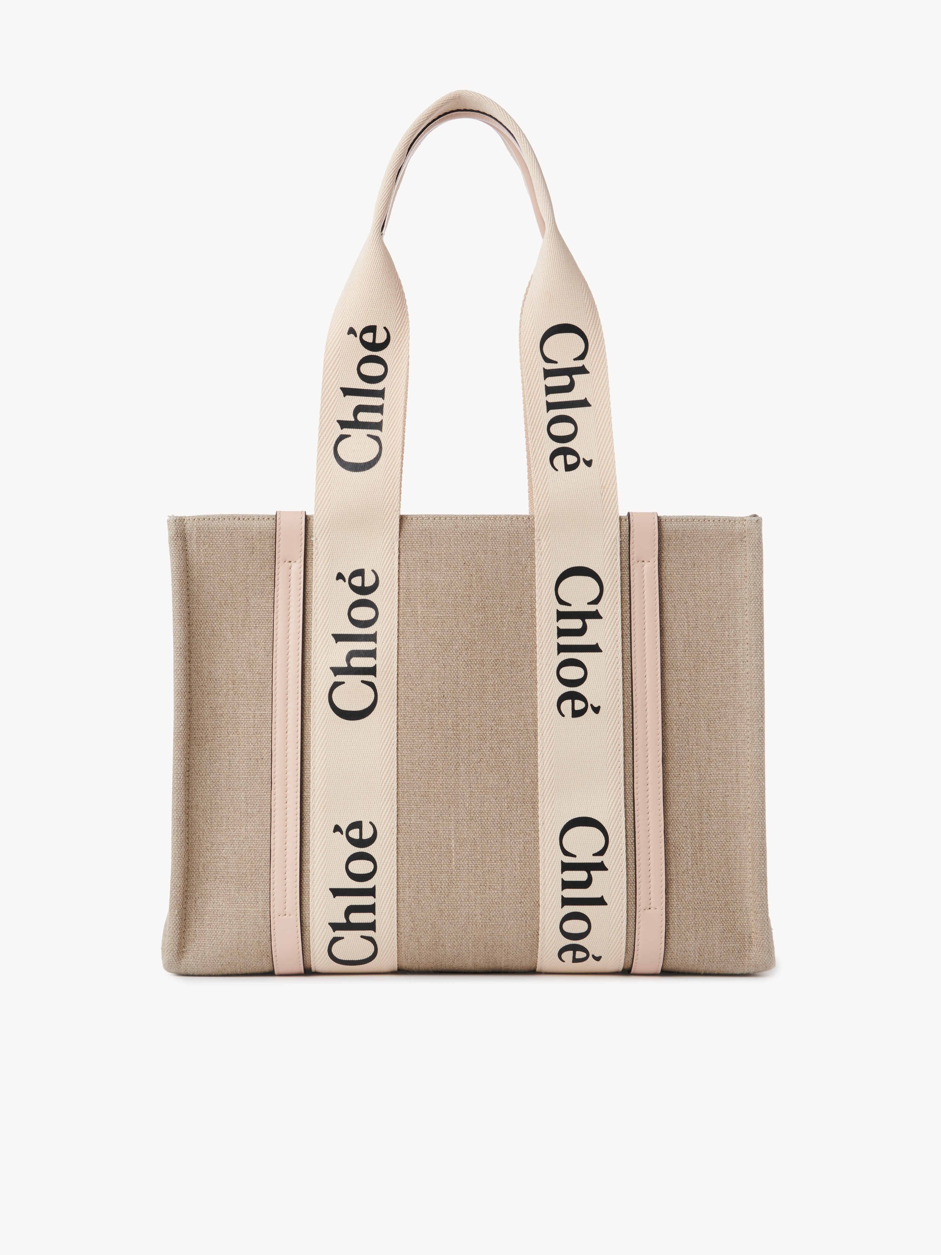Mini Woody tote bag in linen - NaN