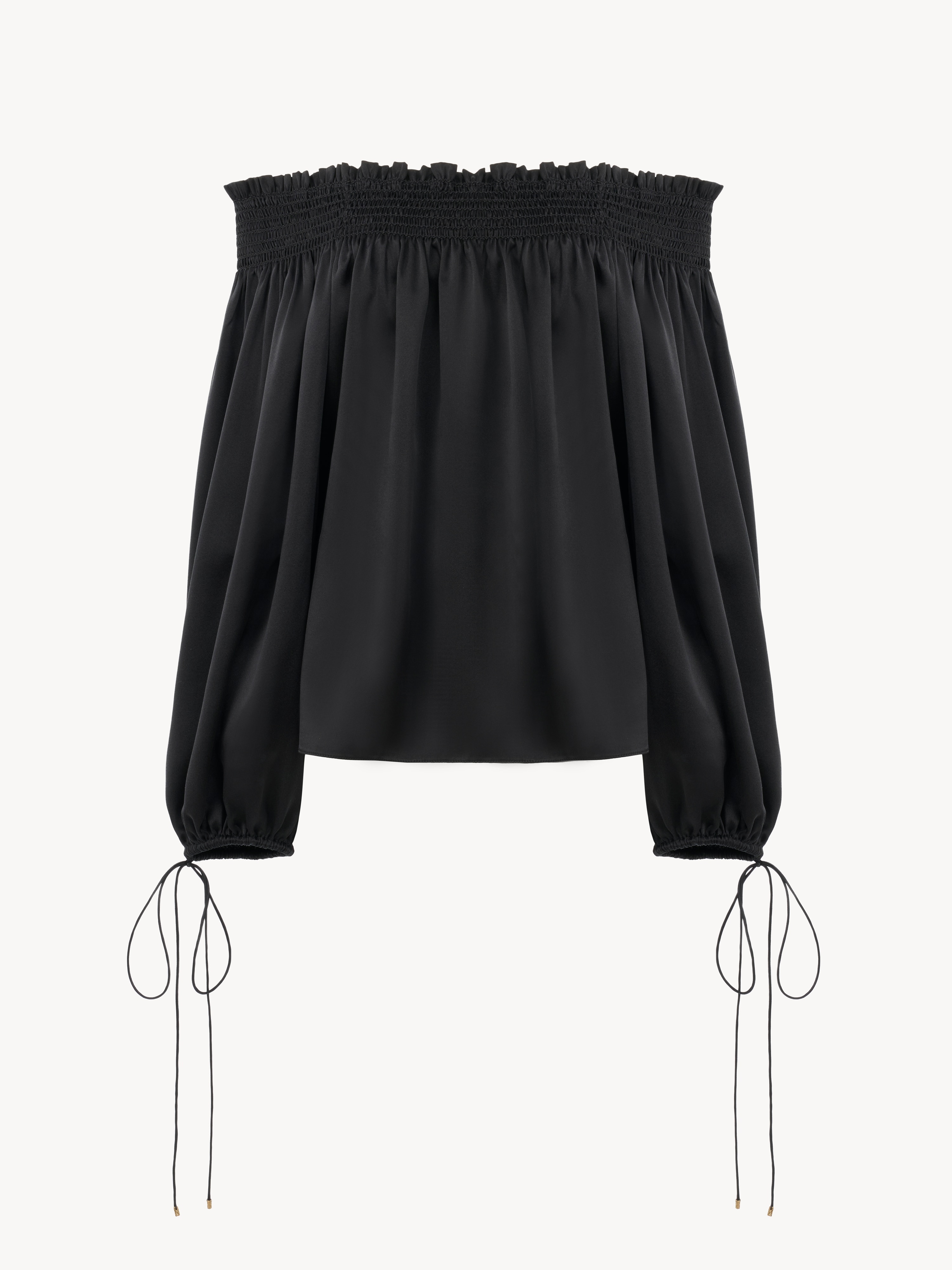 Pantalones cropped fluidos de crep&eacute; de seda china - NaN