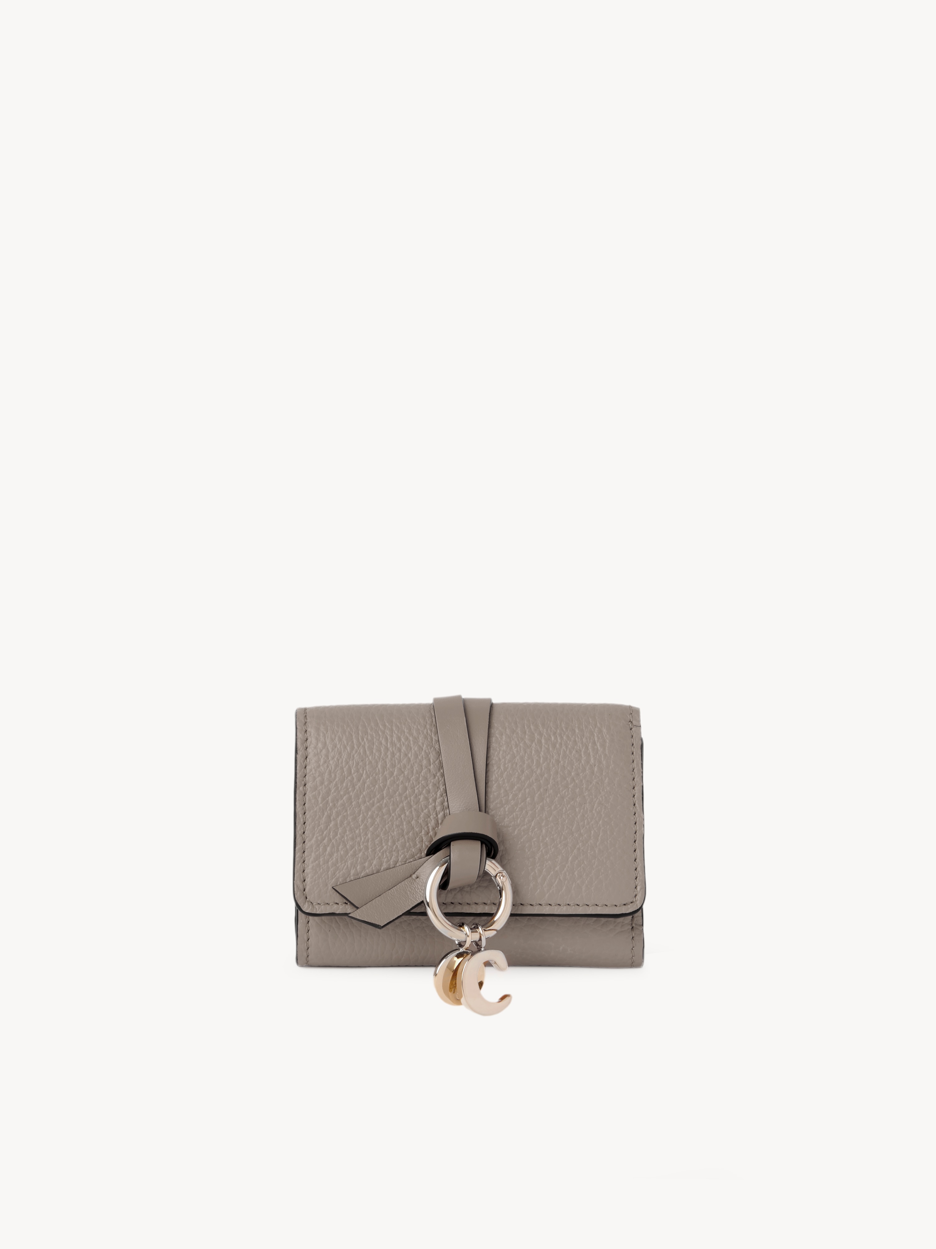 Alphabet zipped long wallet in grained leather - NaN