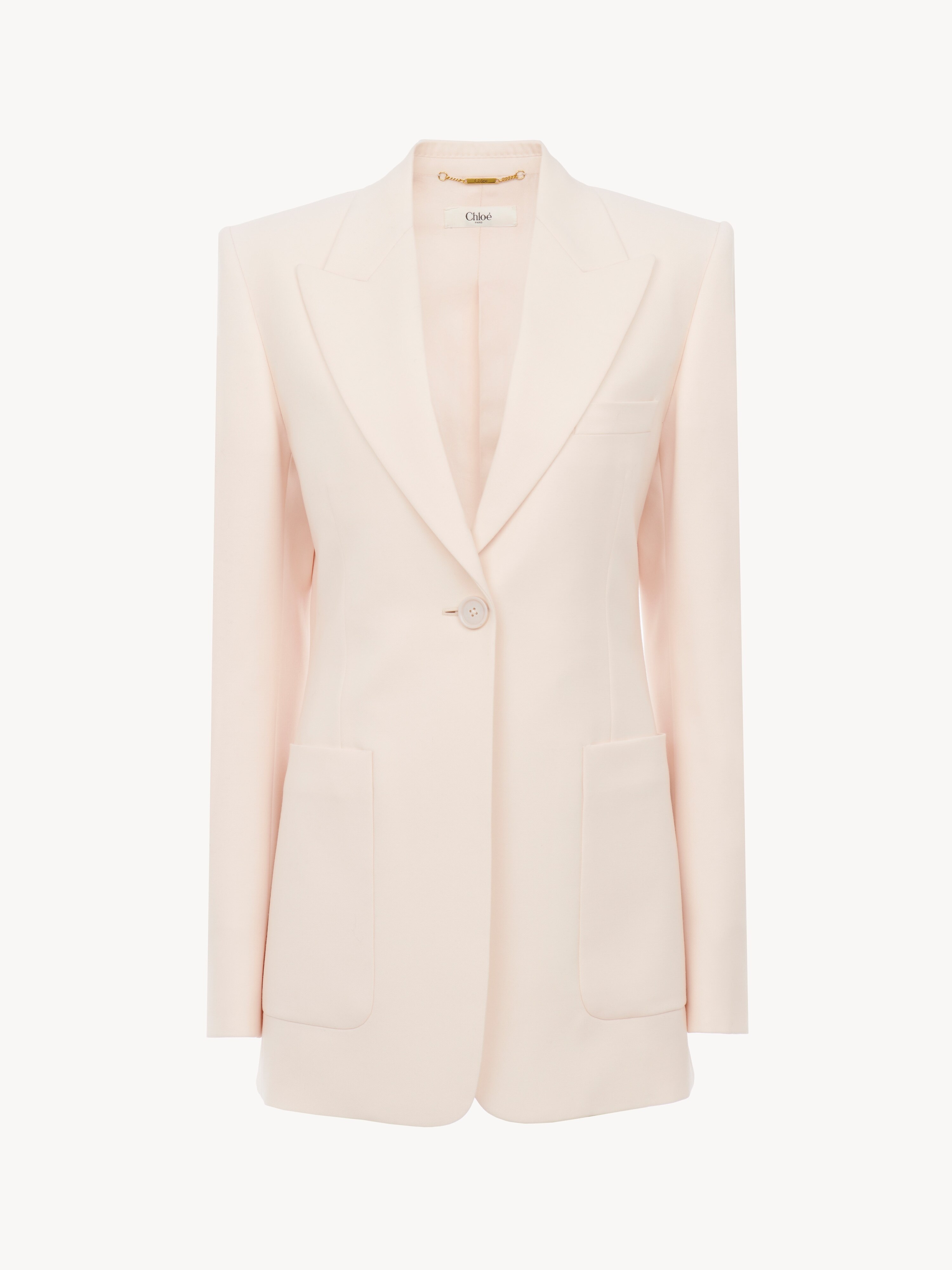 High-rise flared trousers in wool gabardine - NaN