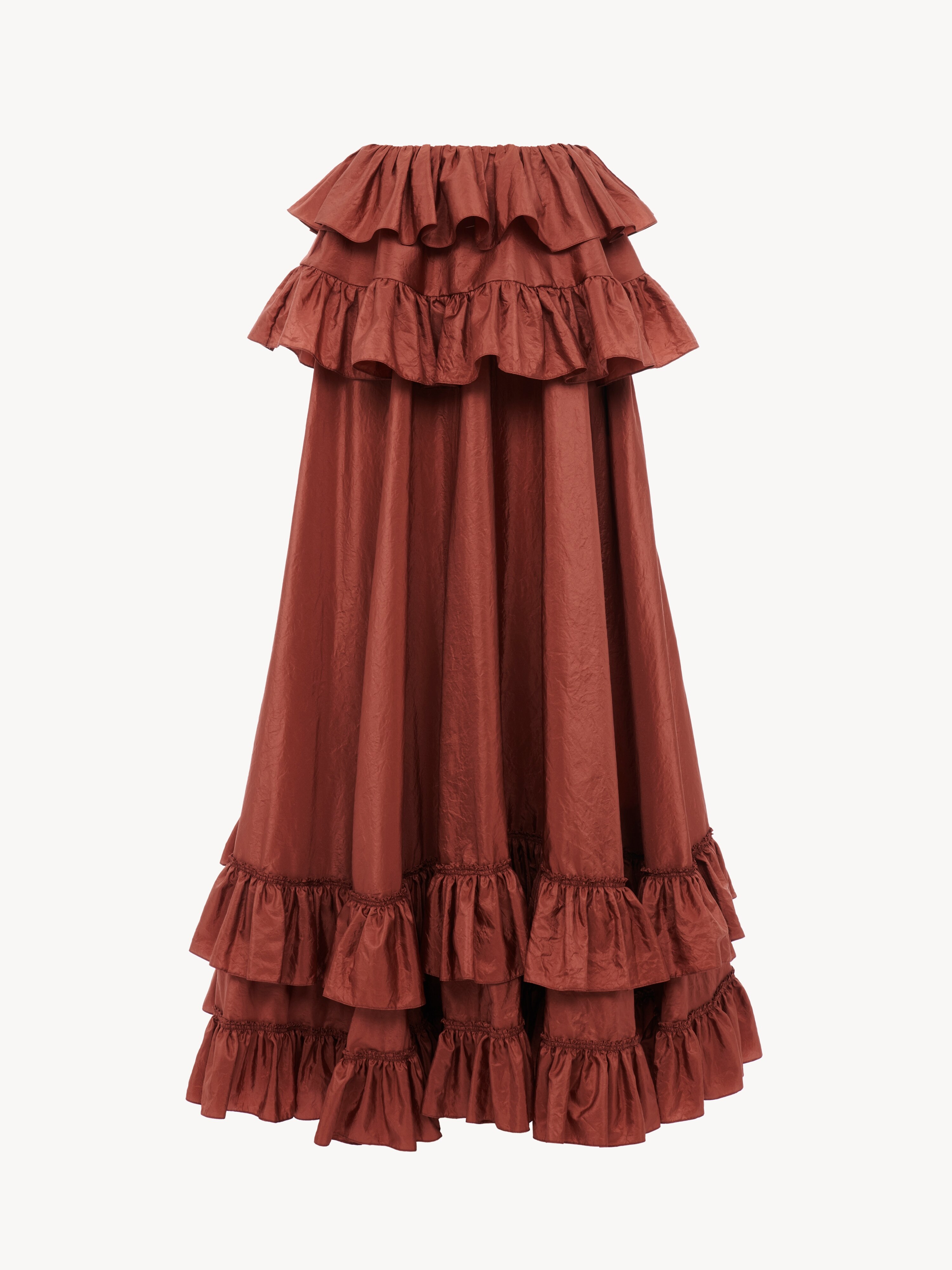 Ruffled bralette in silk mousseline & lace - NaN