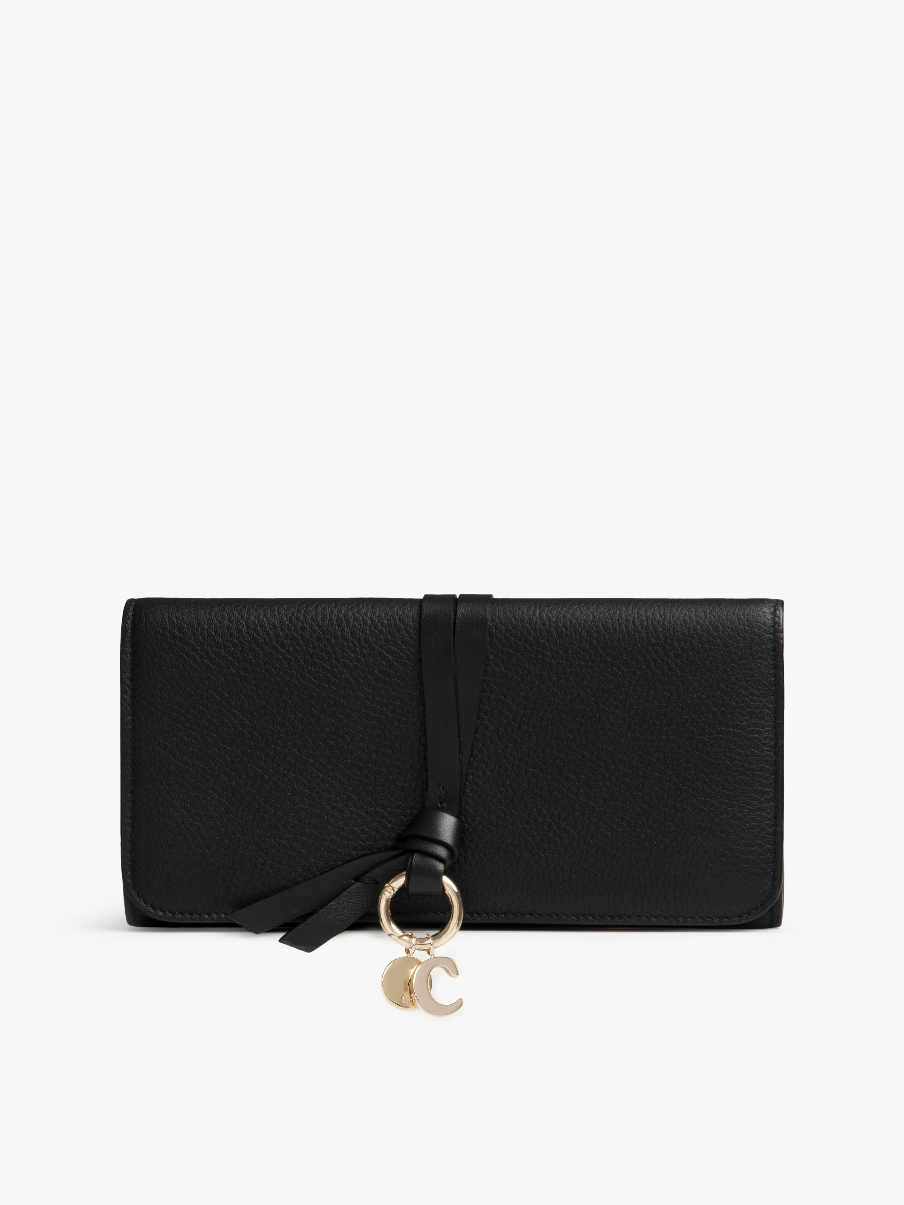Alphabet bi-fold wallet in grained leather - NaN