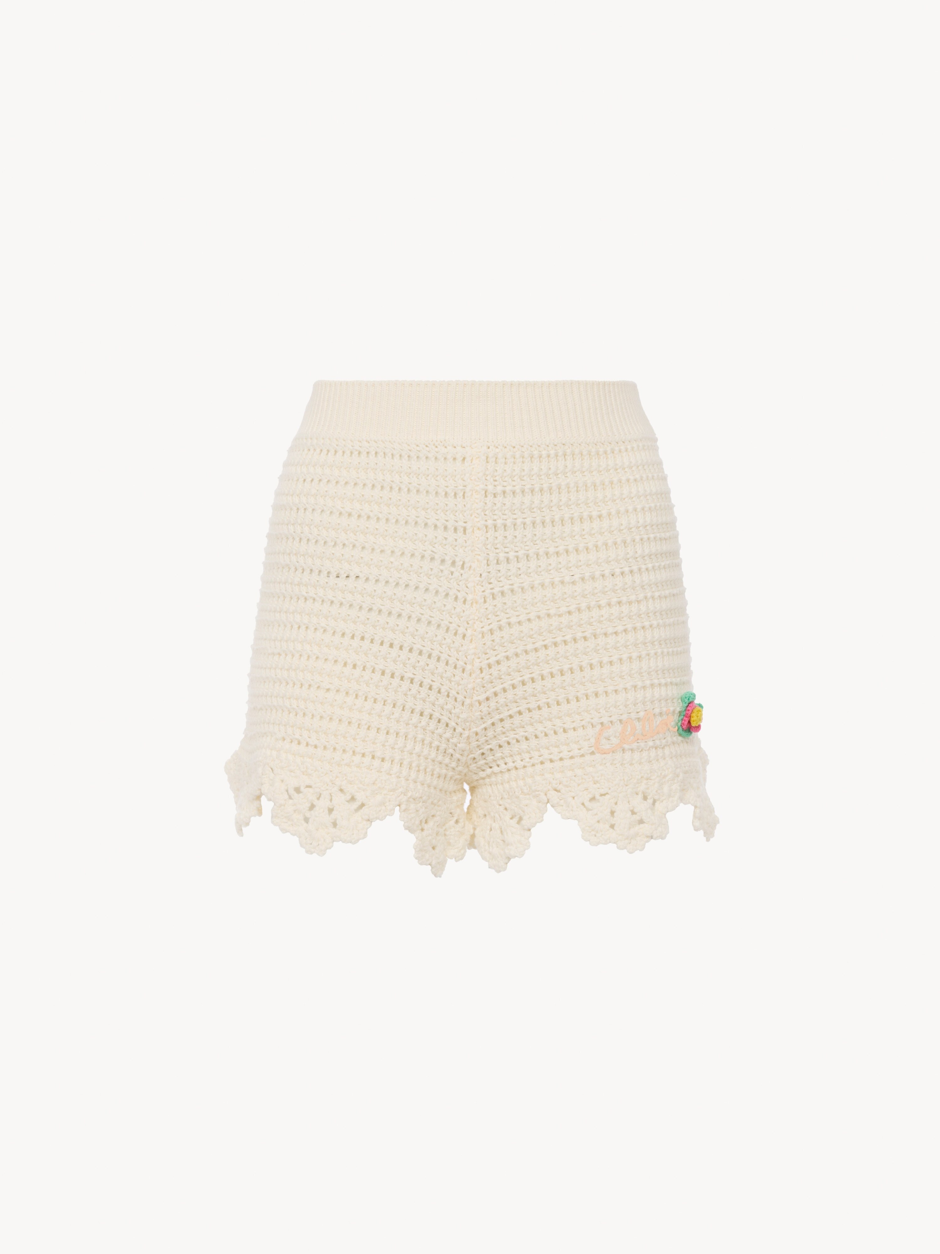 Top cropped sin mangas de punto de croch&eacute; - NaN