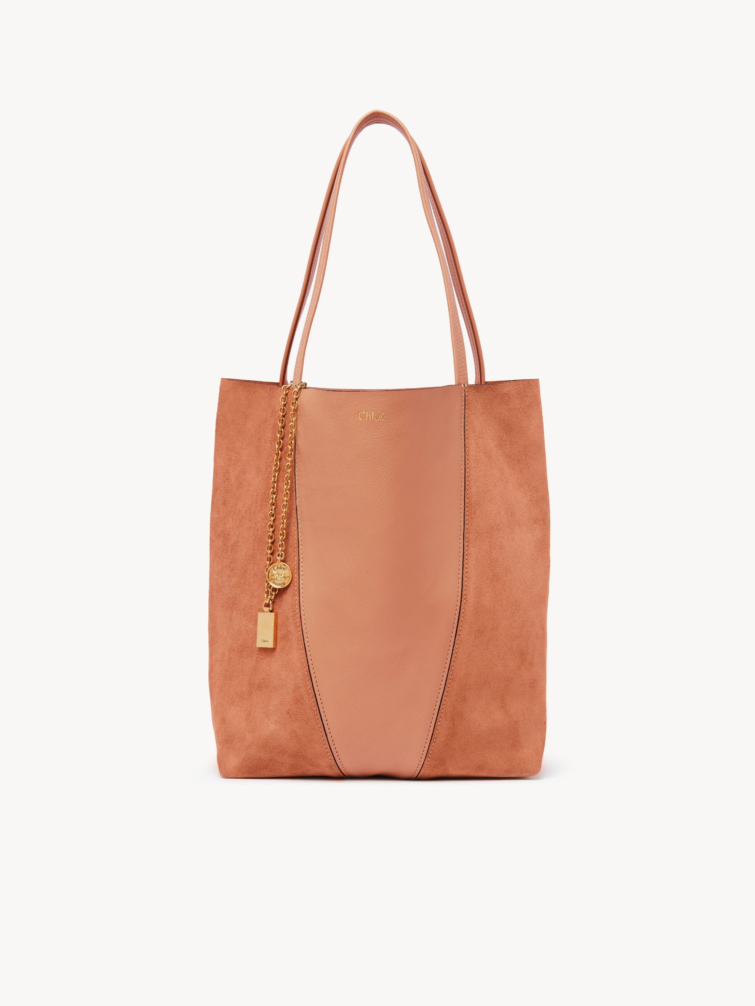 Small Chlo&eacute; Spin tote bag in grained & suede leather - NaN