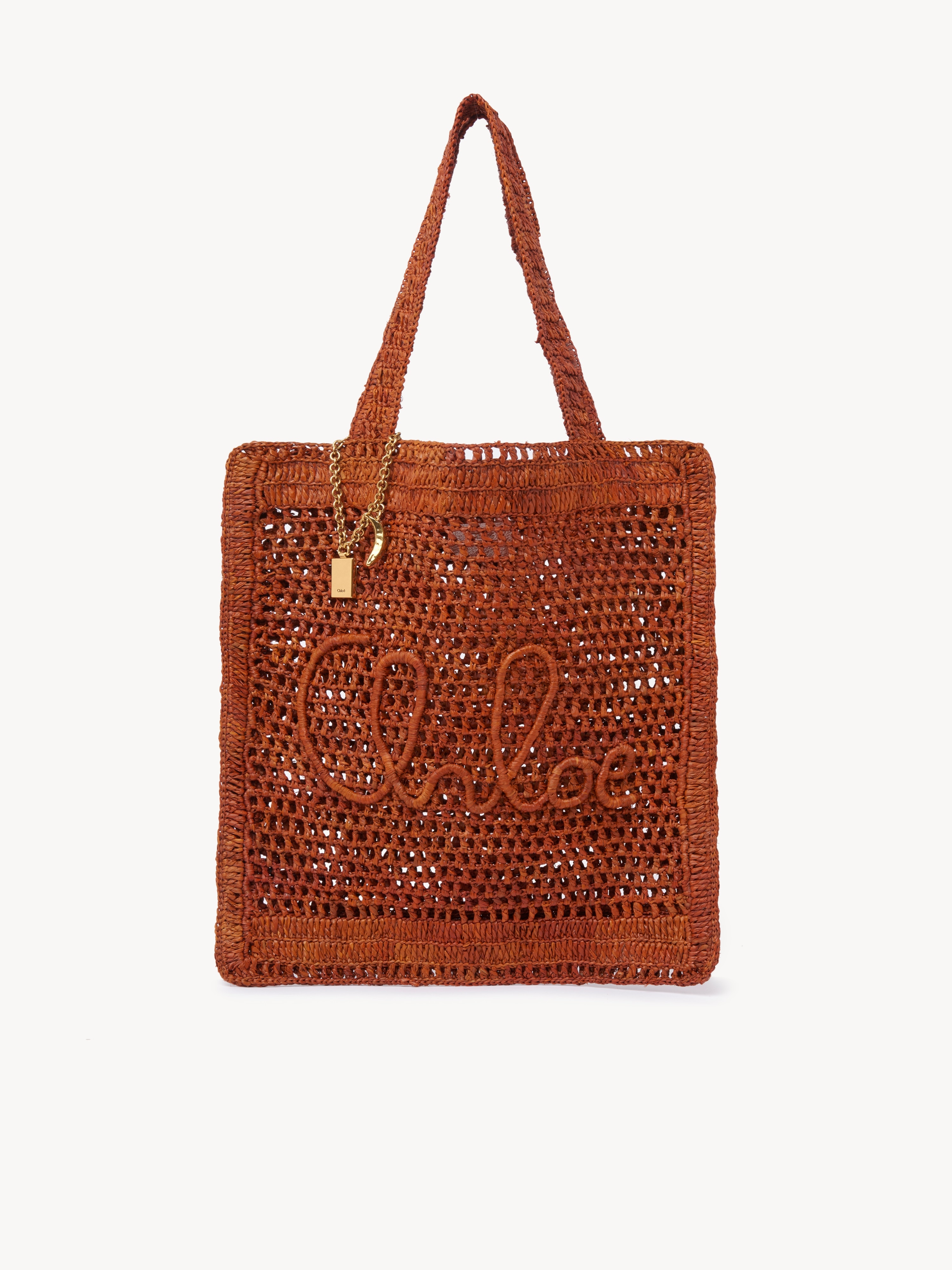 Summer Banana east-west tote bag in raffia - NaN