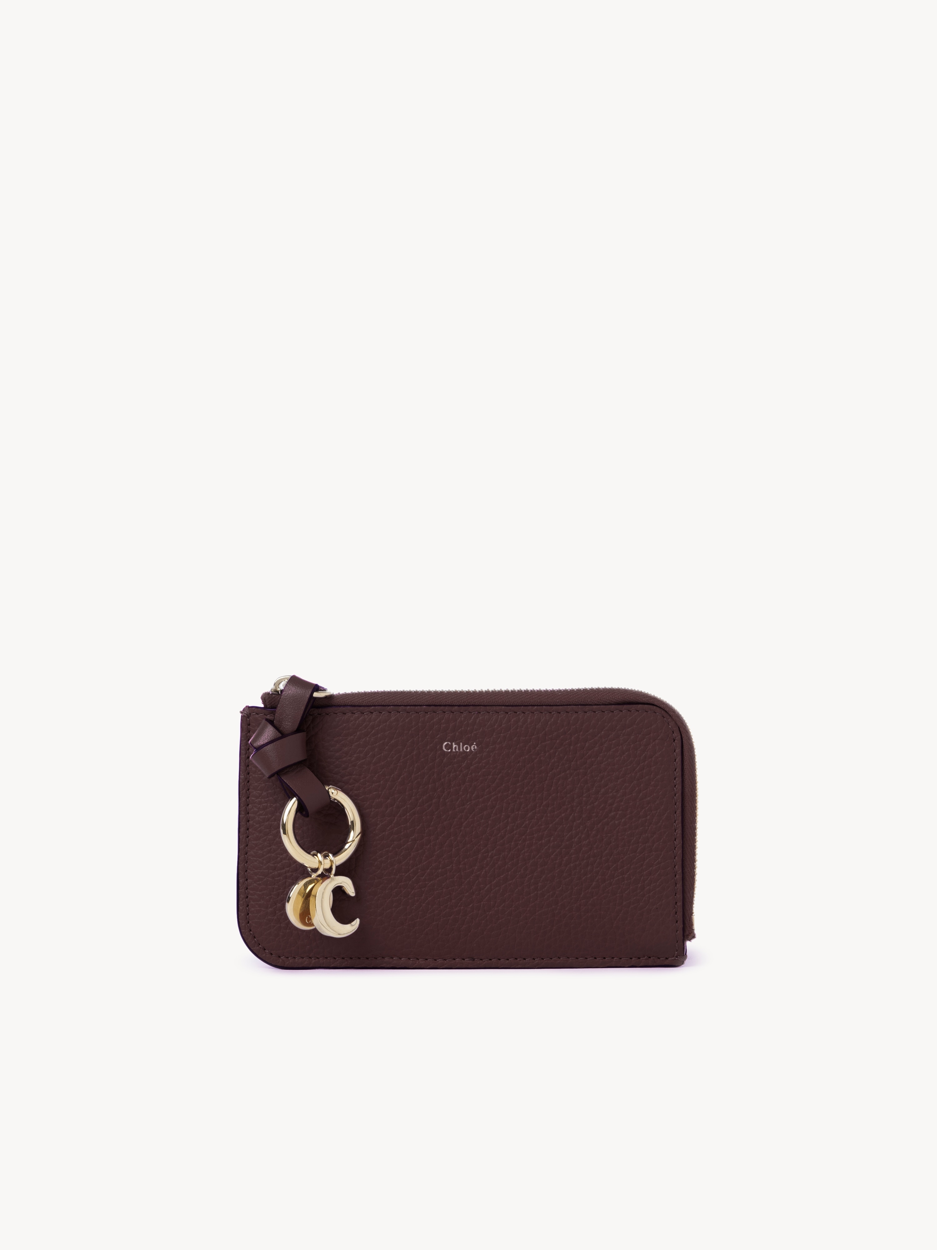 Small Alphabet tri-fold in grained leather - NaN