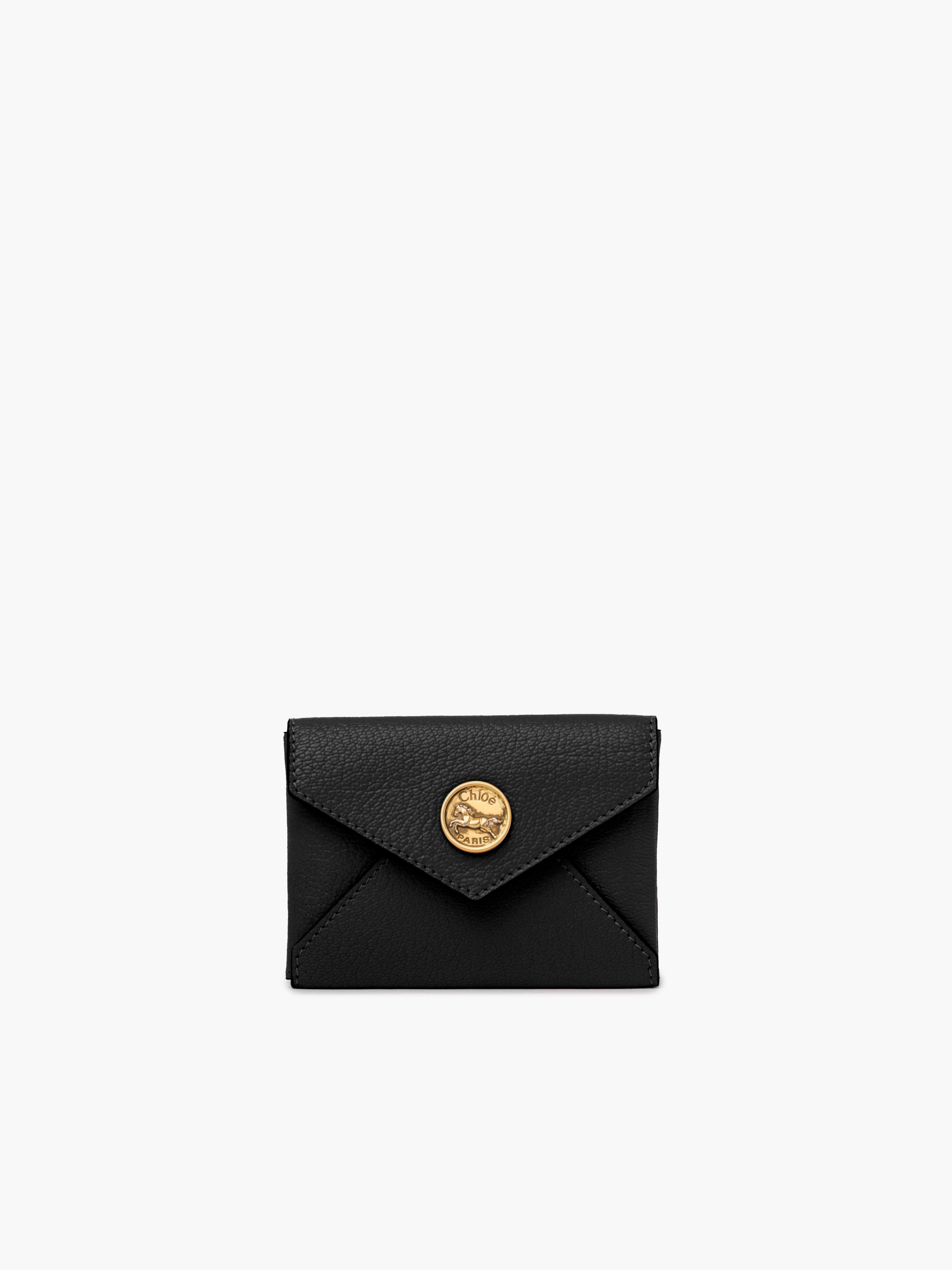 Small Envelope tri-fold in grained leather - NaN