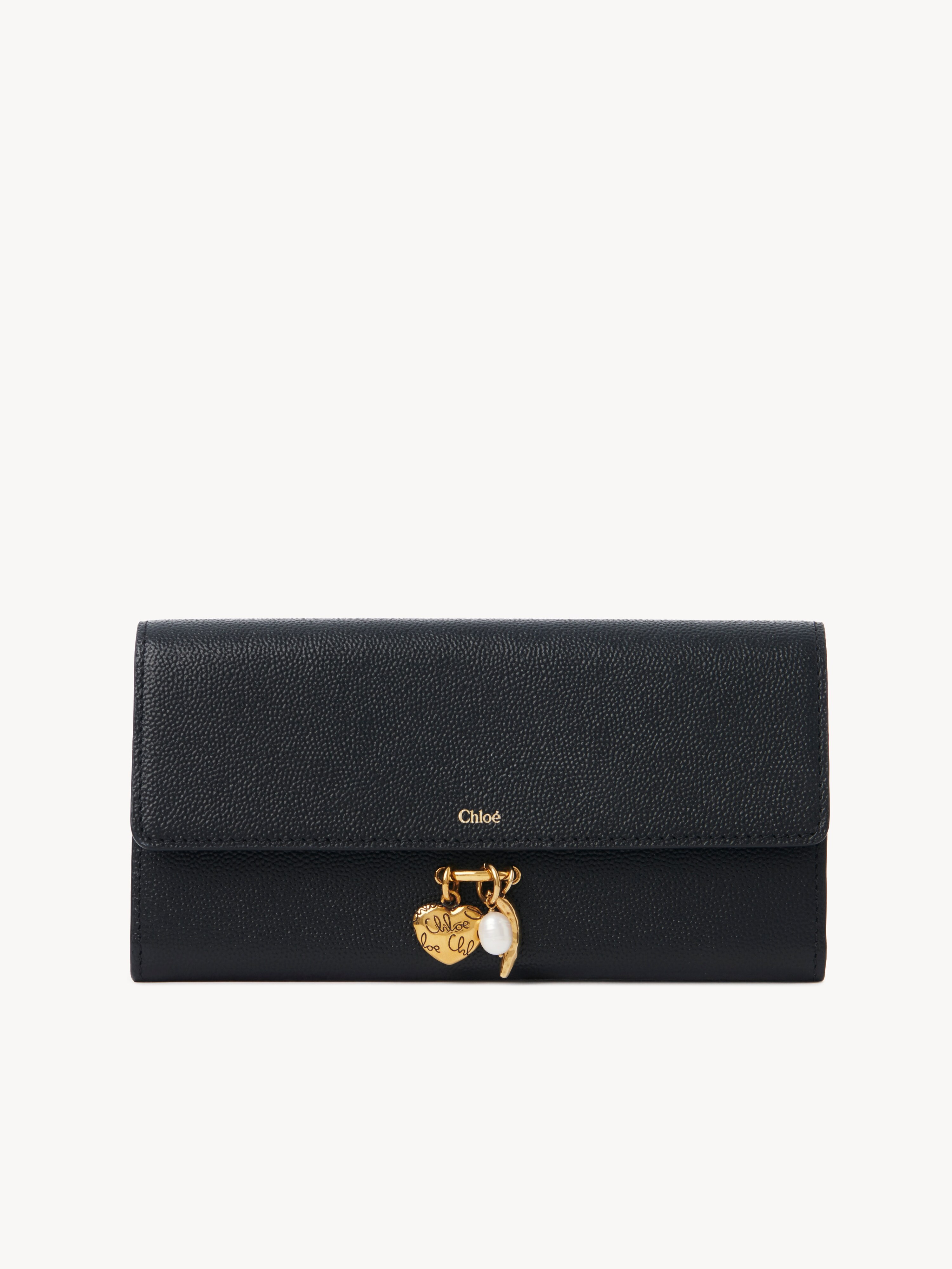 Small Chlo&eacute; Charms tri-fold wallet in grained leather - NaN