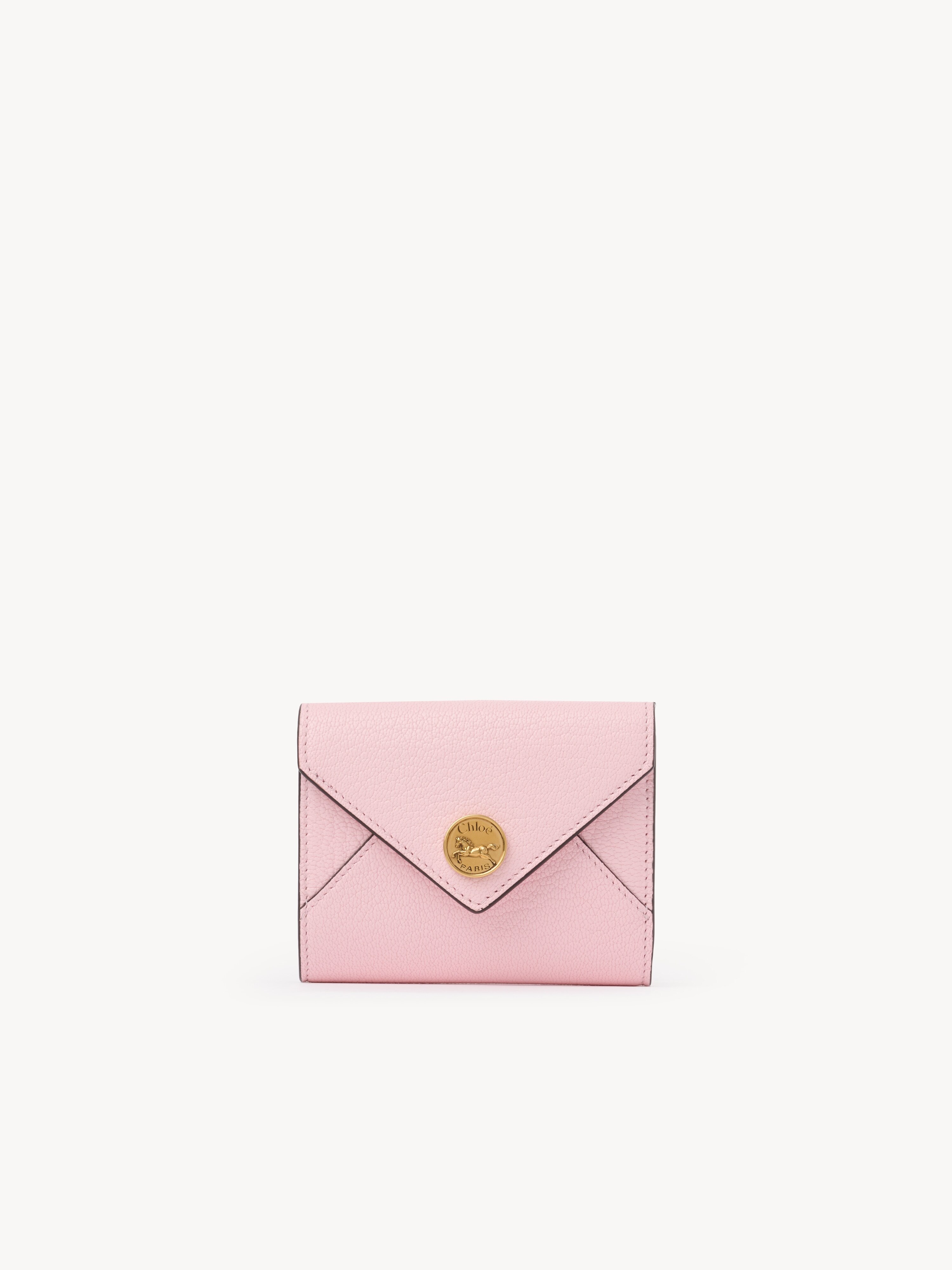 Small Envelope purse with card slots in grained leather - NaN